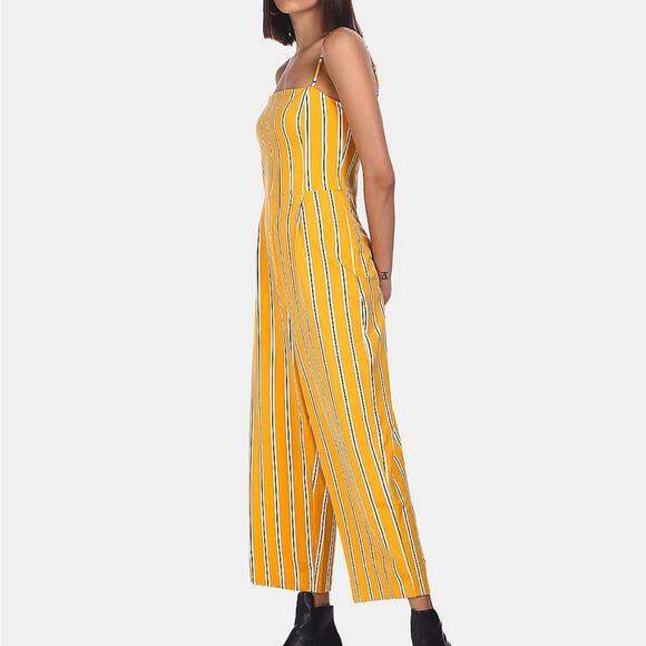 Tommy Hilfiger Yellow and Blue Jumpsuit with Wide-Leg Design Women's XL - Picture 3 of 8